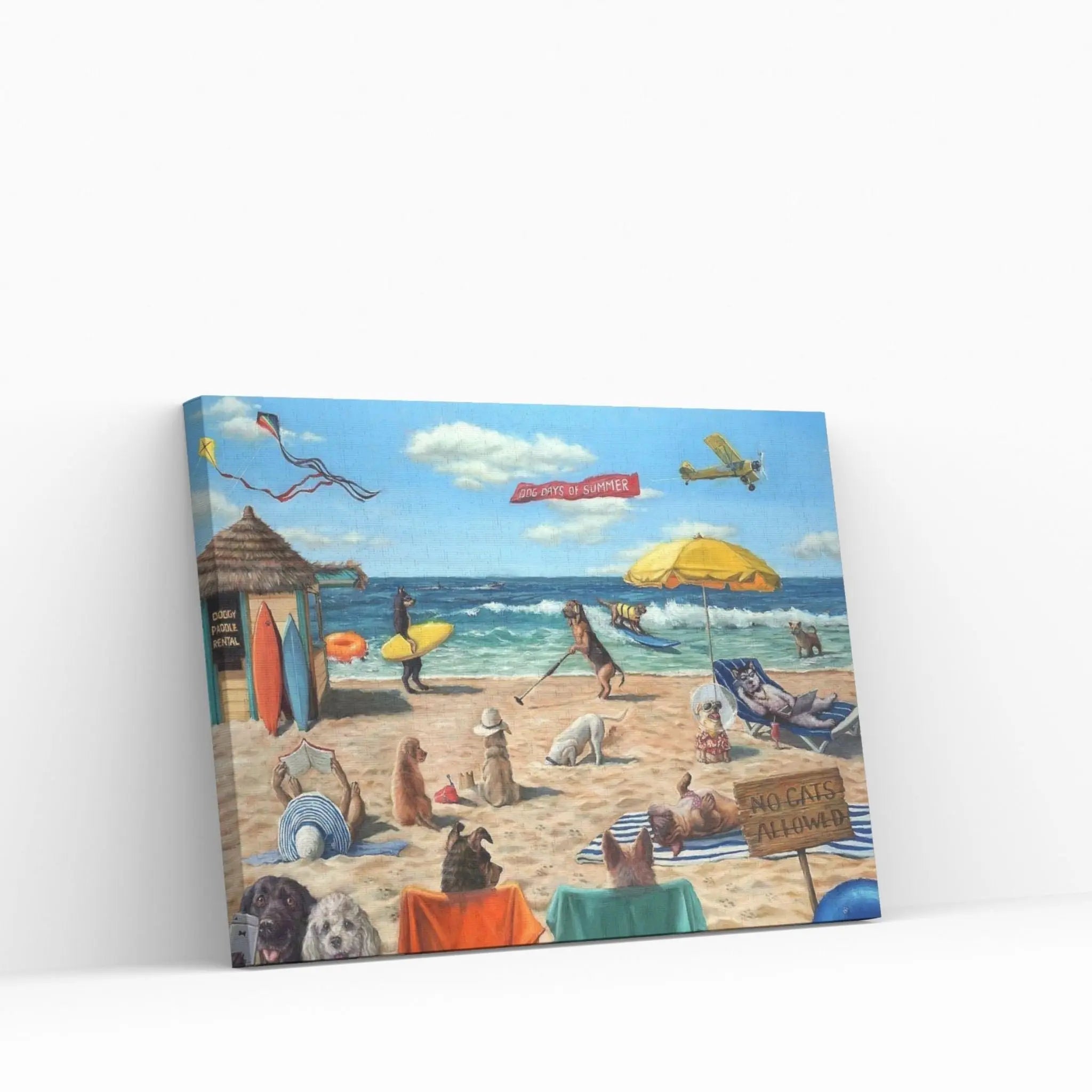 Dog Beach Canvas Wall Art - Y Canvas