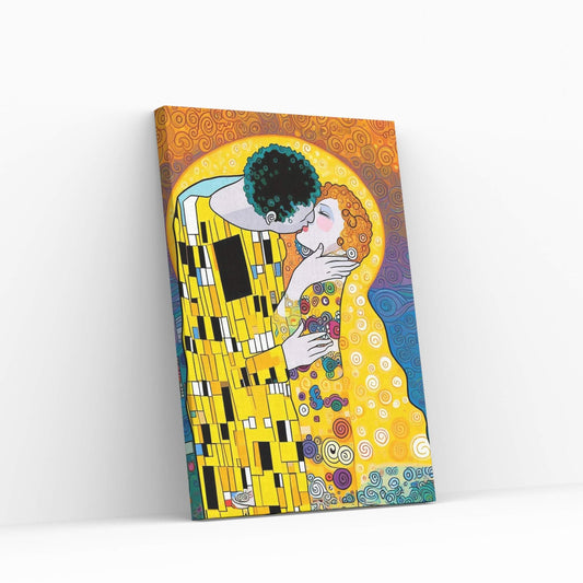 Gustav Klimt The Kiss Reproduction Canvas Wall Art - Y Canvas