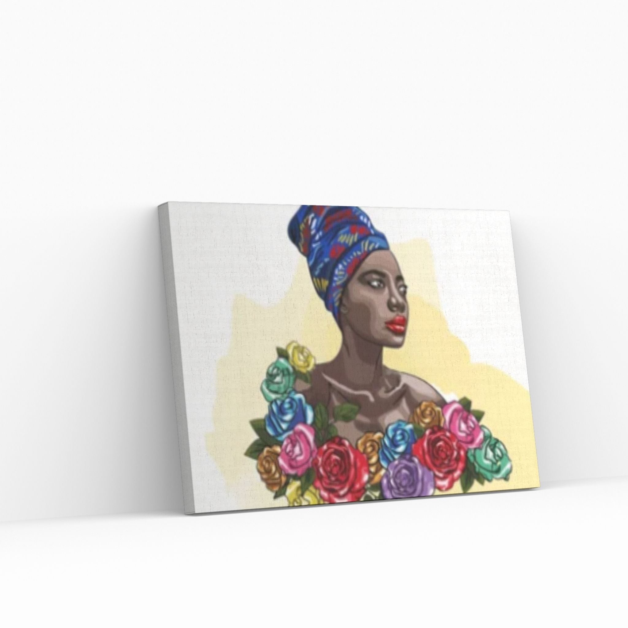 African Art Wall Decor, African Woman Makeup Wall Art, Abstract Canvas Art - Y Canvas