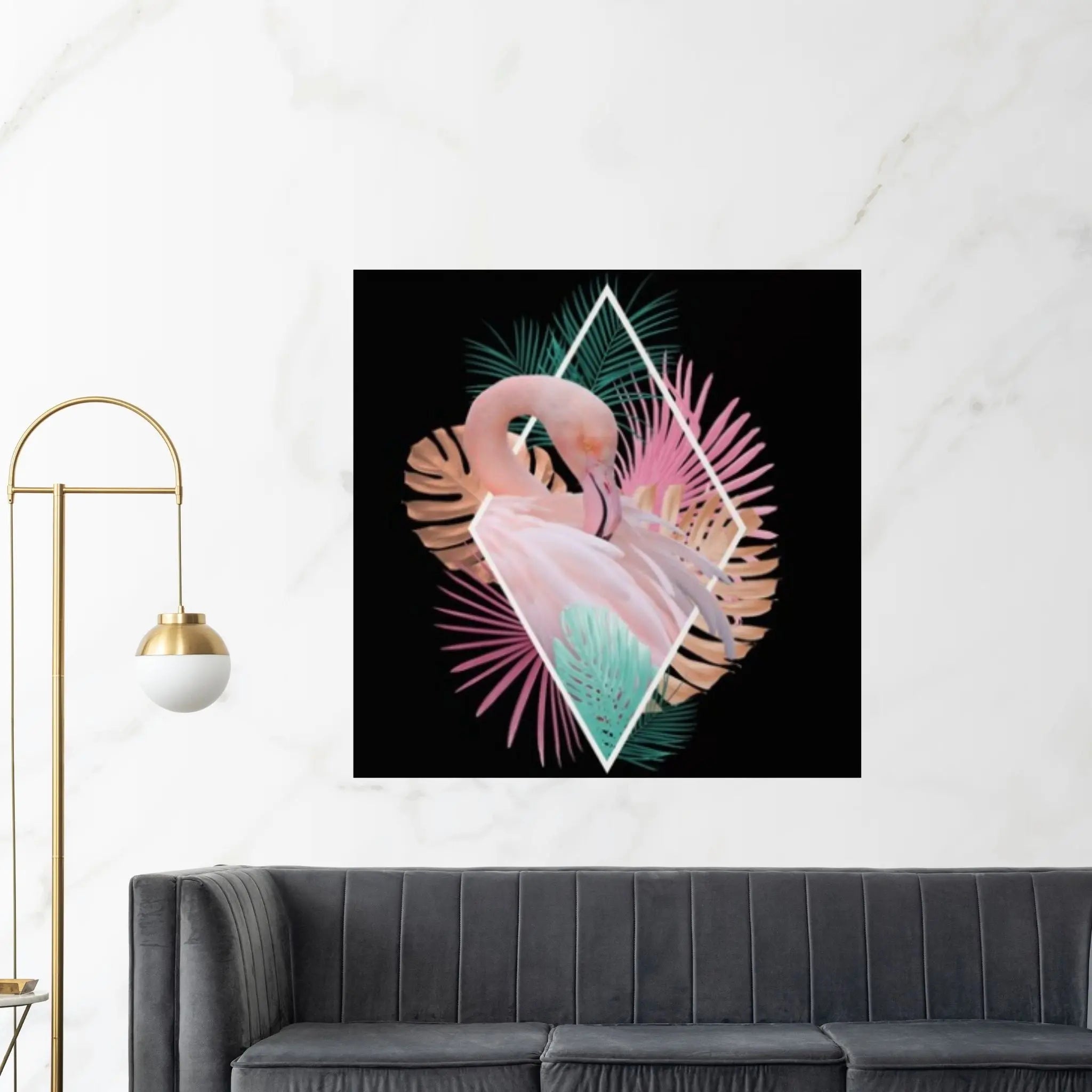 Flamingo Canvas Wall Art Decoration, Flamingo Canvas, Flamingo Wall Art, Animal Canvas Art, Flamingo Poster - Y Canvas