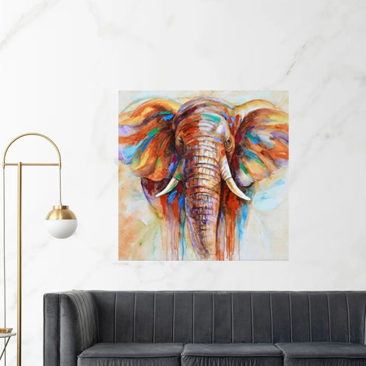 Elephant Painting Impressionist Africa Elephant Animal Wall Art Canvas Canvas Wall Art Living - Y Canvas