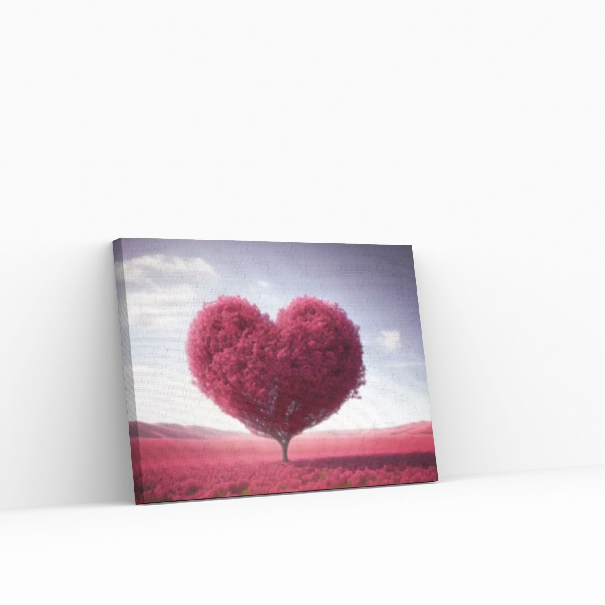 Heart Tree Canvas Wall Art Red Heart Shaped Tree - Landscape Wall Canvas Art - Y Canvas