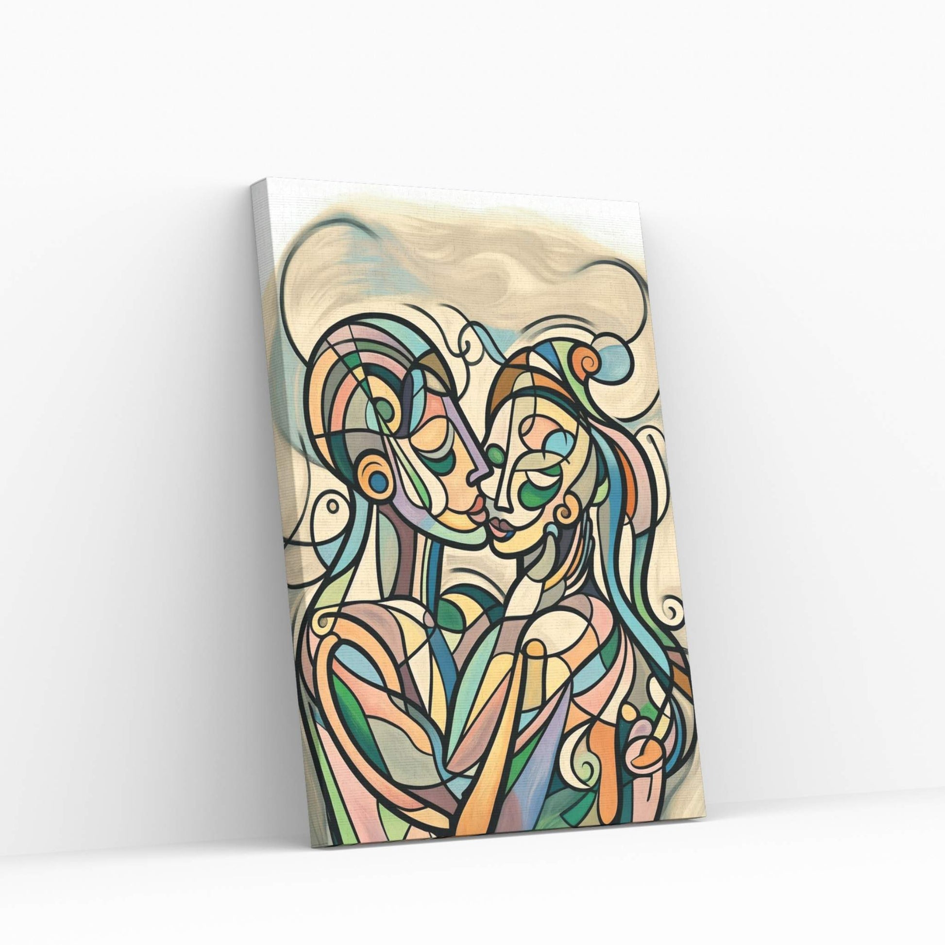 Love Couple Picasso Style Canvas Wall Art - Y Canvas