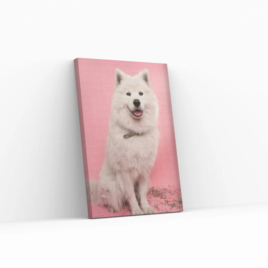 White Long Coat Dog Canvas Print Wall Art Fanny Retro Vintage Art Print Canvas Wall Decor Home Pop Art Print - Y Canvas