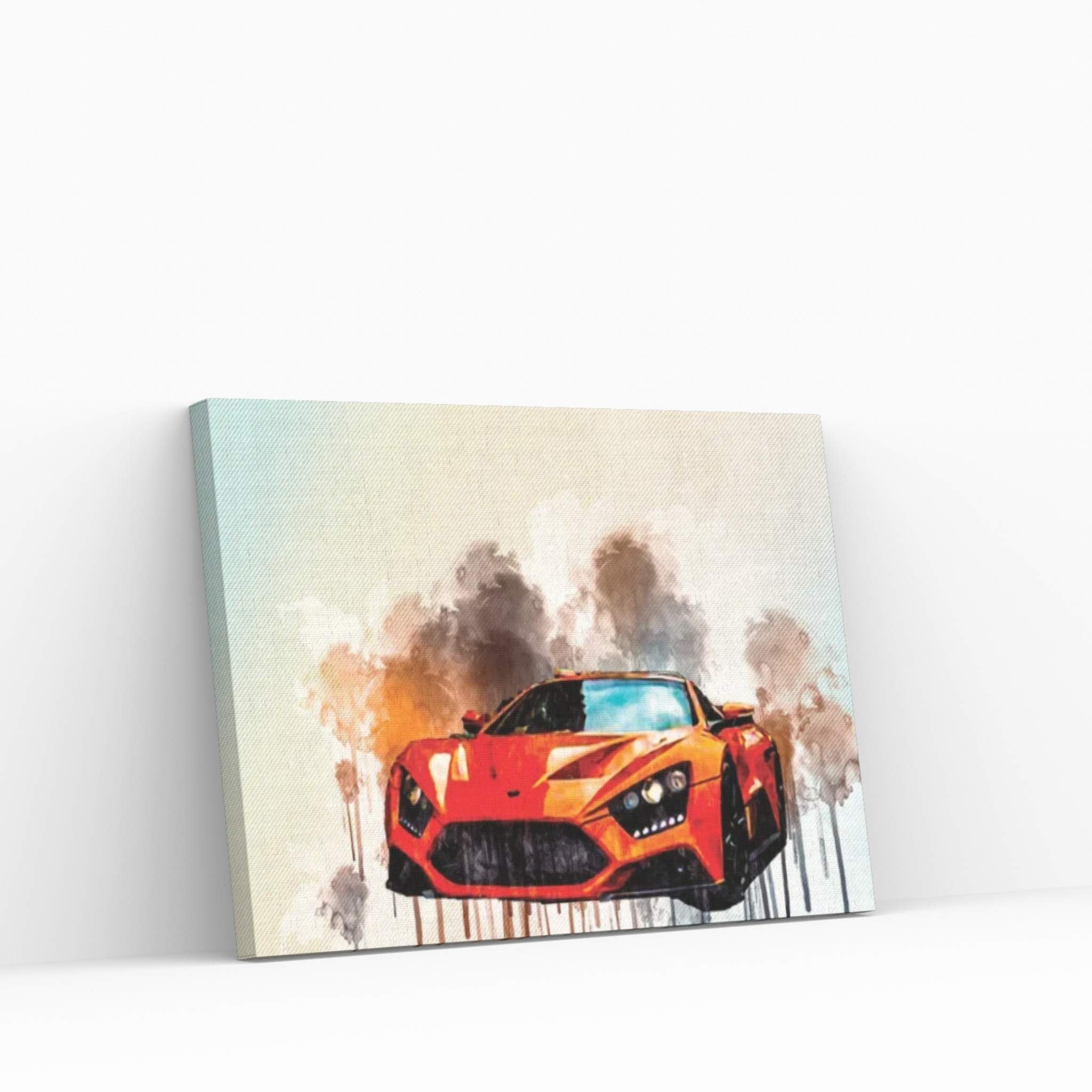 Zenvo St1 2017 Orange Sports Coupe Hypercar Sportcar Monaco Canvas Wall Art - Y Canvas