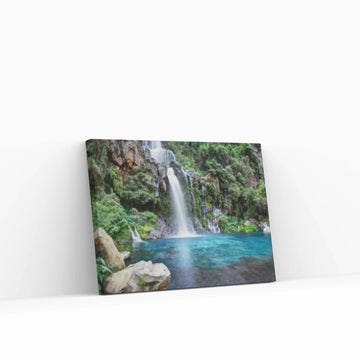 Island Beautiful Nature Waterfalls Canvas Wall Art - Y Canvas