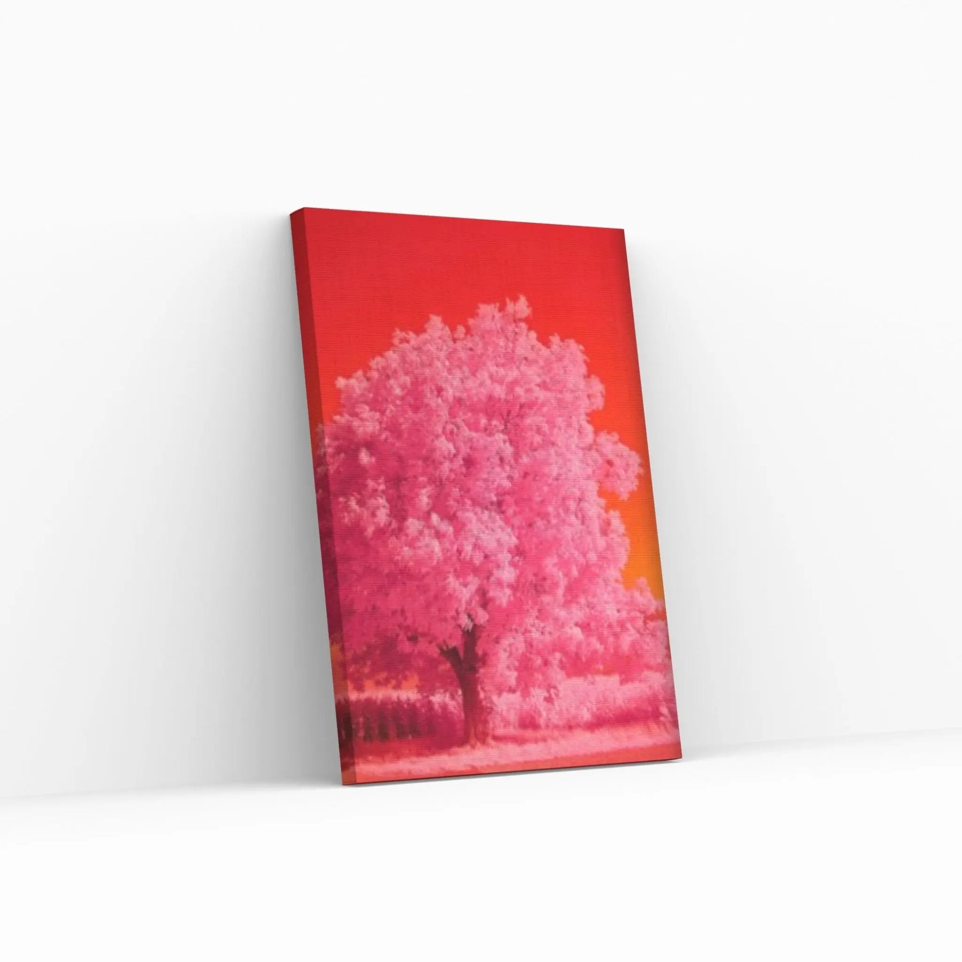 Pink Tree Painting Print, View Wall Print, Landscape Wall Mural, Pink Tree Wall Art - Y Canvas