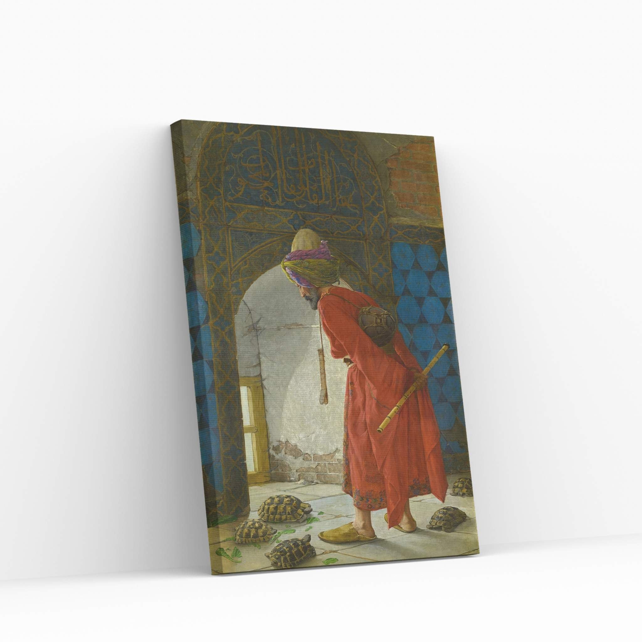 The Turtle Trainer, Turtles and Man, Osman Hamdi Bey Canvas Wall Art - Y Canvas