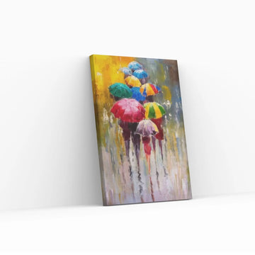 Color People Umbrella Canvas WAll Art Home Decor Poster Print - Y Canvas