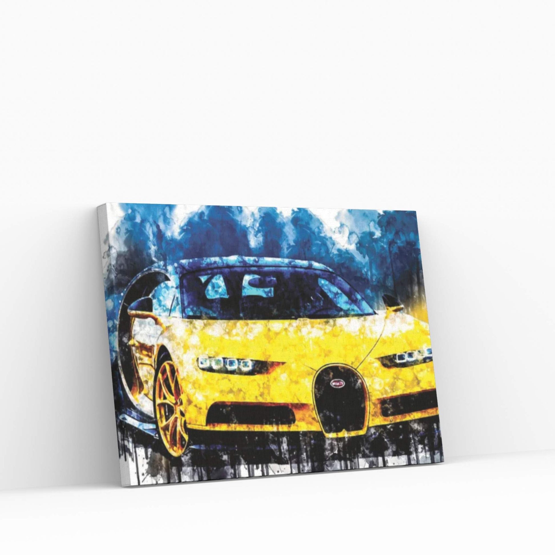 2018 Bugatti Chiron Yellow And Black Canvas Wall Art - Y Canvas