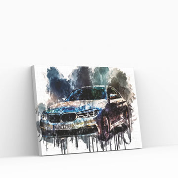 2018 BMW 530e iPerformance Series Vehicle CCCLXXXVIII Canvas Wall Art - Y Canvas