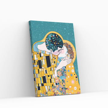 Gustav Klimt's The Kiss: Canvas Wall Art Reproduction Home Decor - Y Canvas