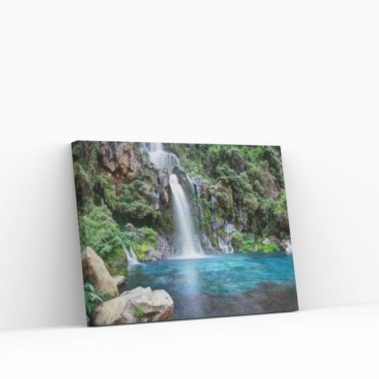 Island Beautiful Nature Waterfalls Canvas Wall Art - Y Canvas