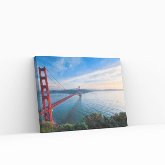 San Francisco Panoramic Canvas Print, San Francisco Canvas Wall Art, Golden Gate Bridge Canvas Art - Y Canvas