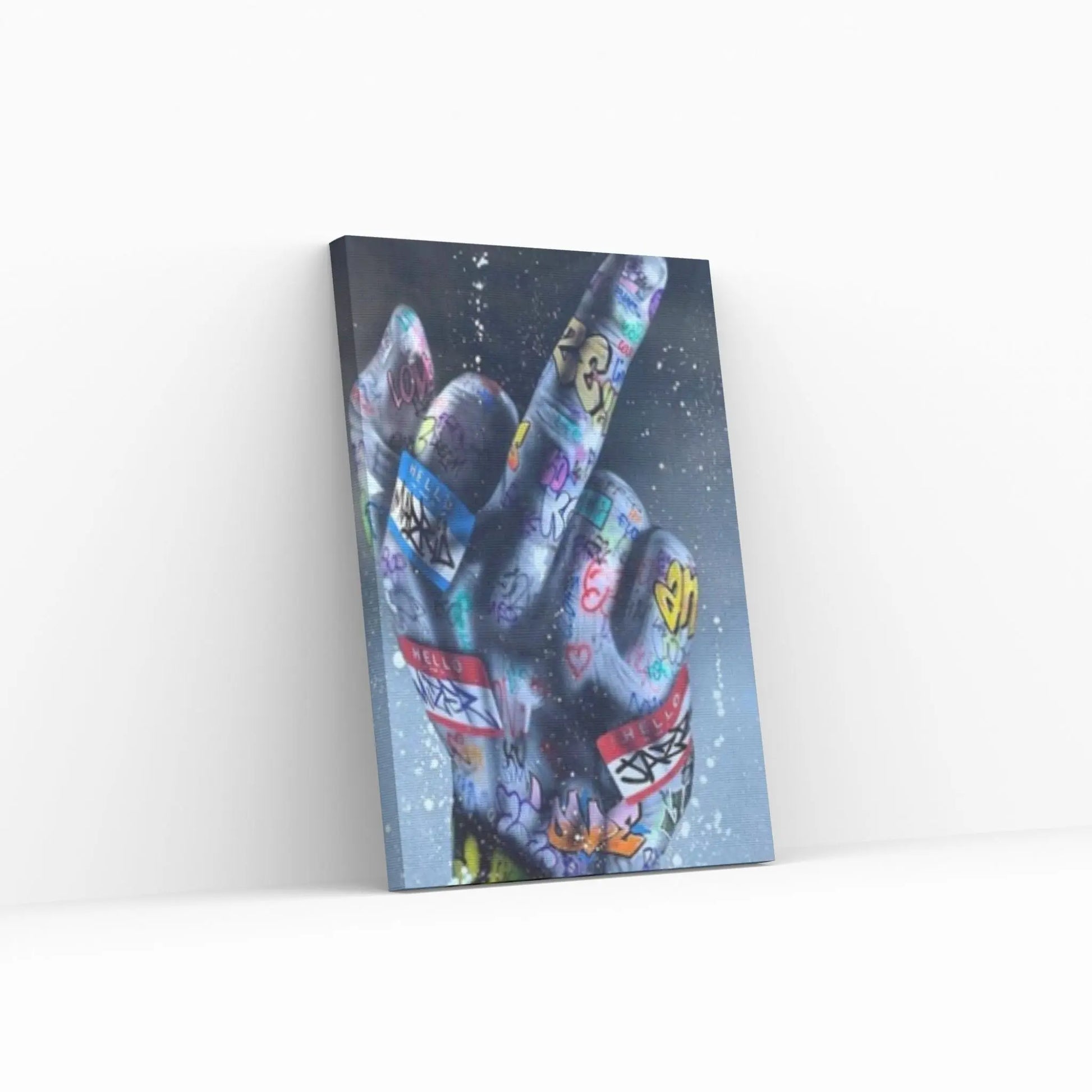 Middle Finger Gesture Street Art Posters and Prints Graffiti Art Paintings - Y Canvas