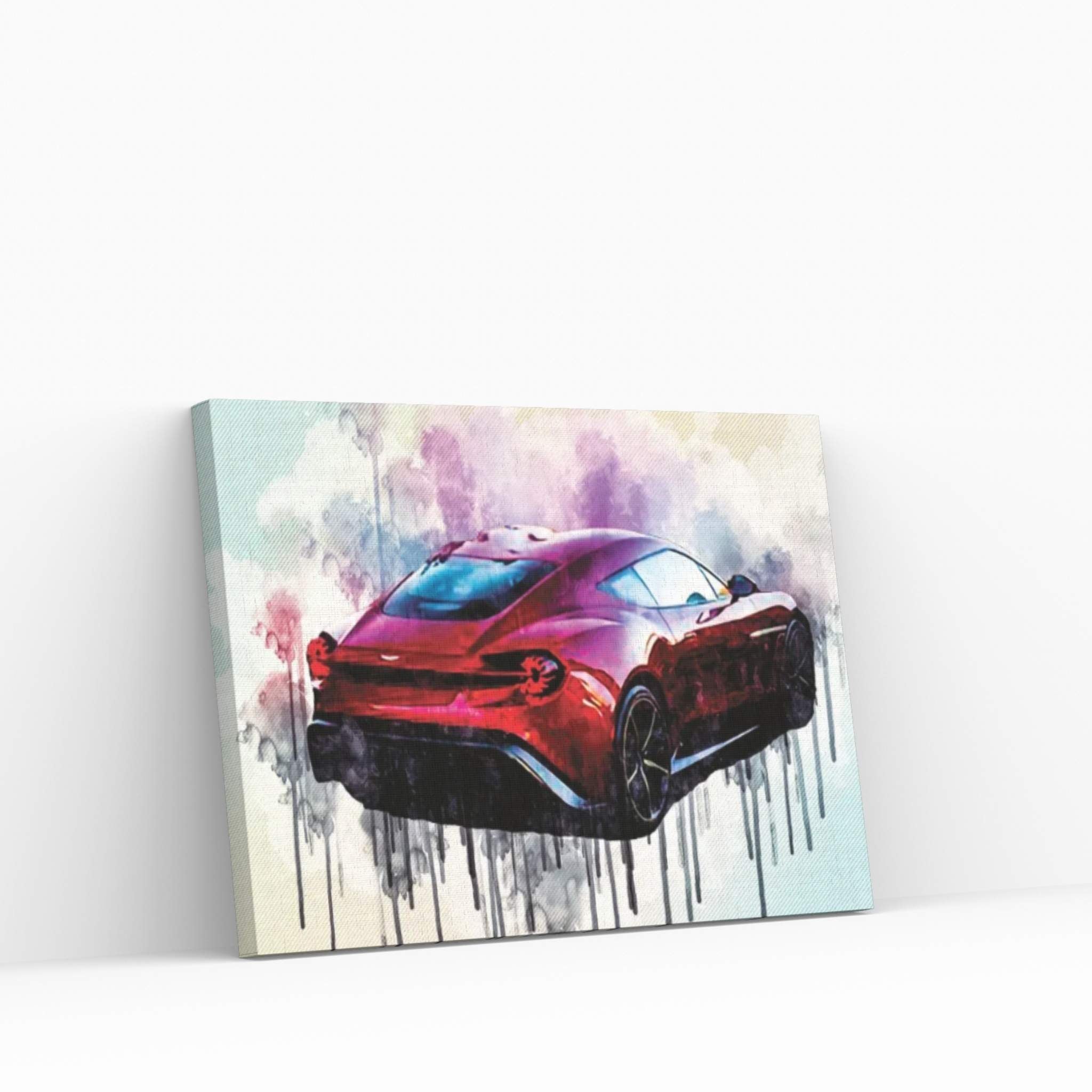 Aston Martin Vanquish Zagato Brake Rear View Red Hypercar Canvas Wall Art - Y Canvas