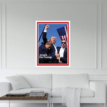 Trump Assassination, Patriotic Moment Canvas, American Flag Scene, Inspirational Wall Decor, Political Canvas Wall Art