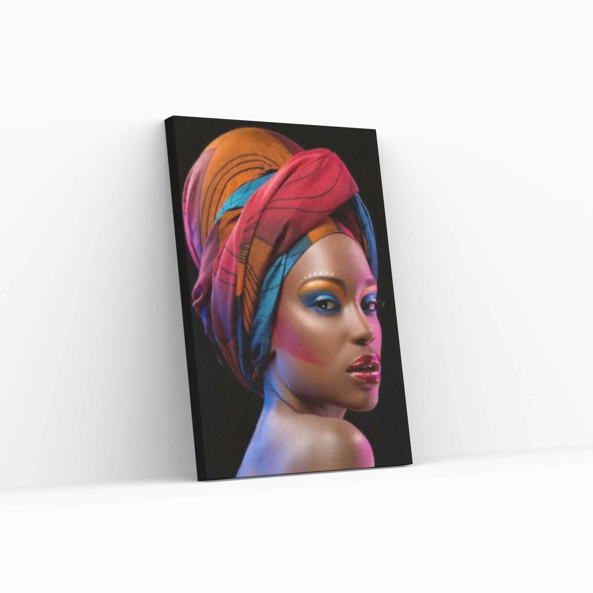 African Woman Portrait Wall Art /African Woman Canvas Print / African American Home Decor Black Woman Make Up Home Decor - Y Canvas