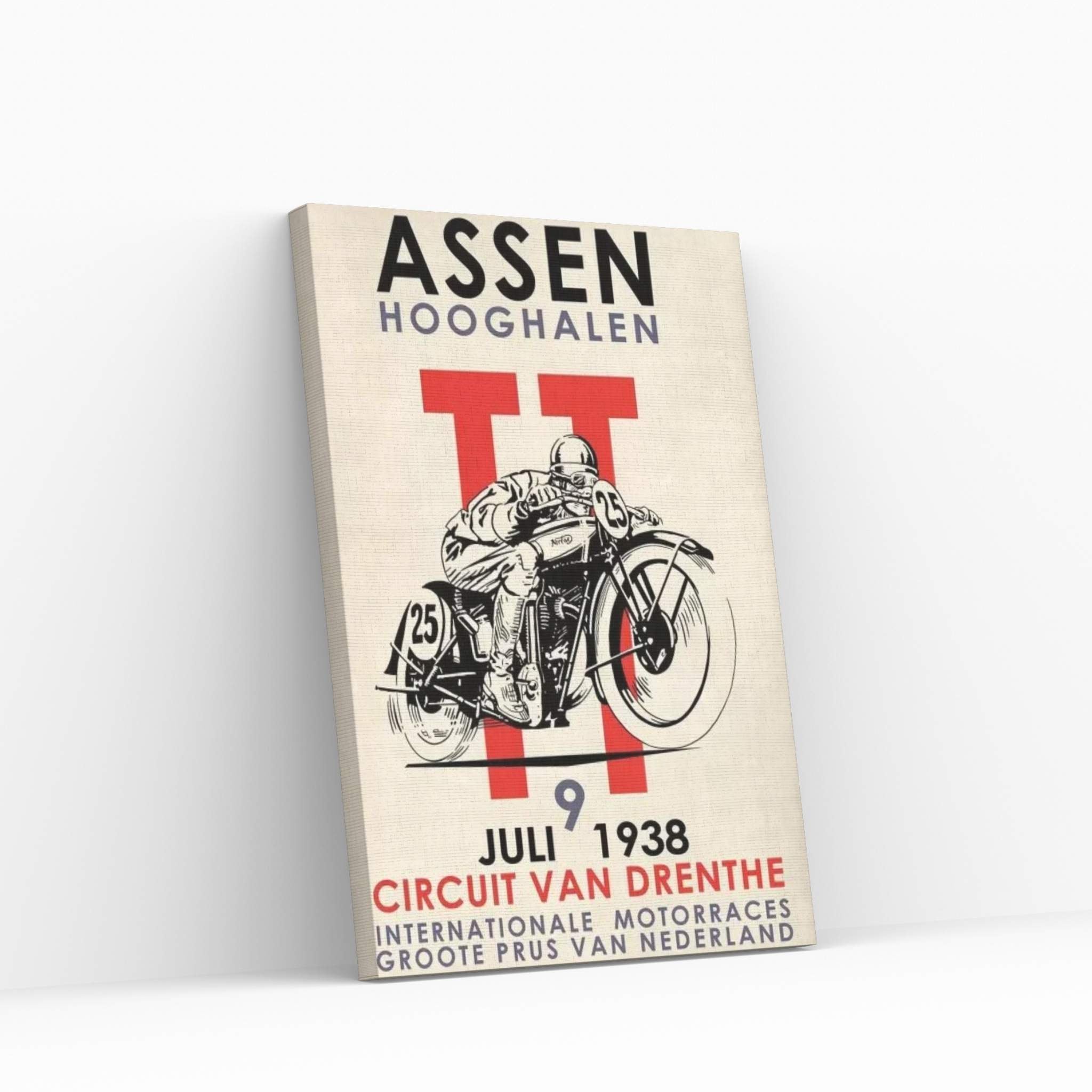 Assen TT Motorcycle Races 1938 Canvas Wall Art - Y Canvas