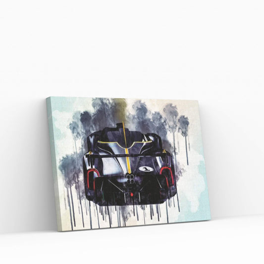 2021 Pagani Huayra R Rear View Exterior Black Hypercar Canvas Wall Art - Y Canvas