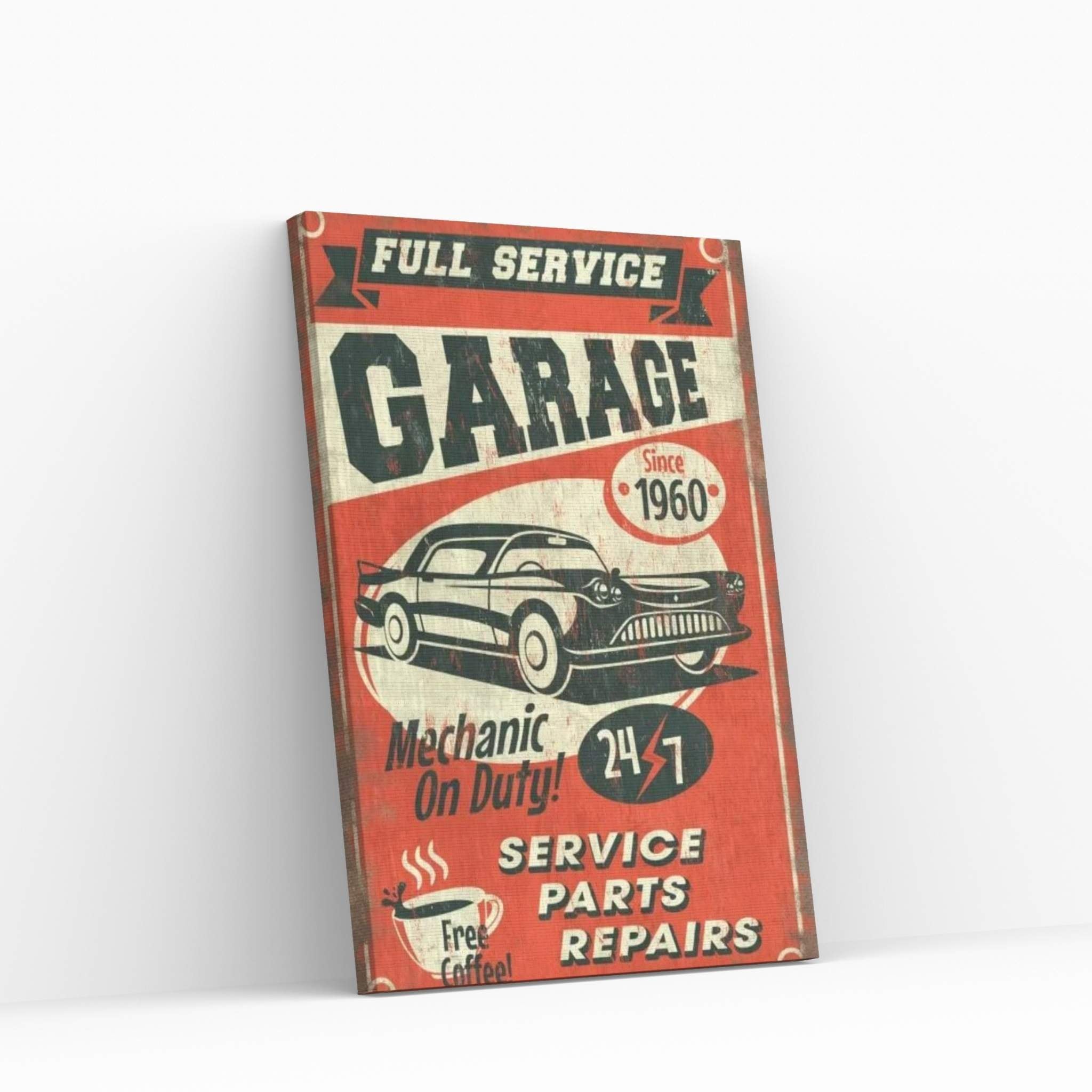 Full Service Garage Sign Canvas Wall Art - Y Canvas