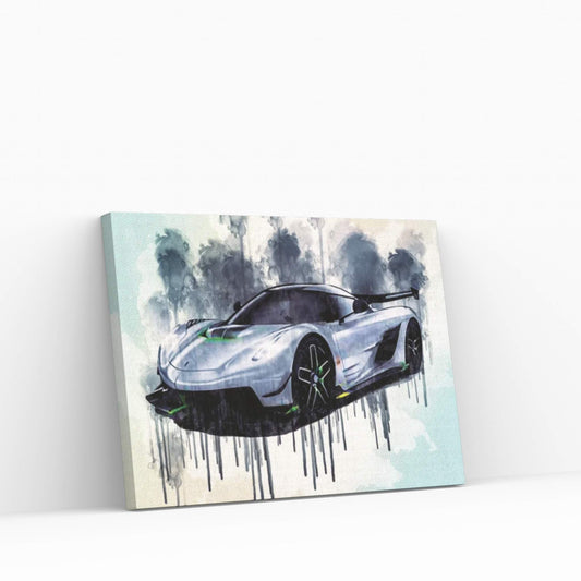 Koenigsegg Jesko 2020 Hypercar Front View New Luxury Supercar Canvas Wall Art - Y Canvas