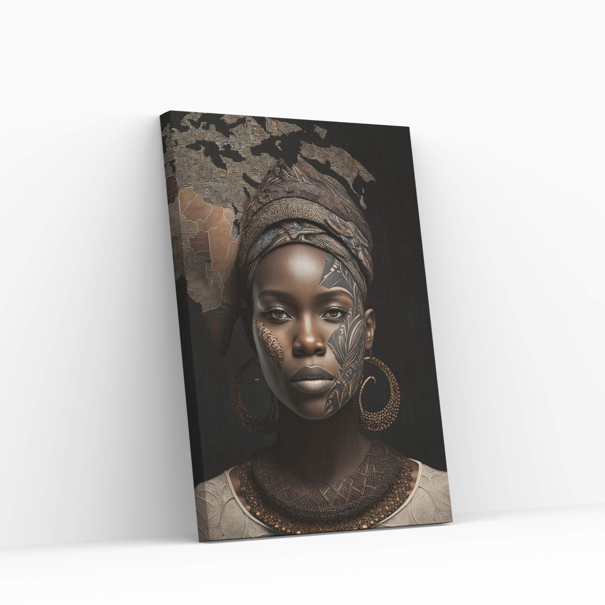 African Black Woman Canvas Wall Art Home Decor - Y Canvas