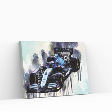 Nicholas Latifi Williams Fw43B On Track Raceway Formula 1 2021 F1 Cars Sportscars Canvas Wall Art - Y Canvas