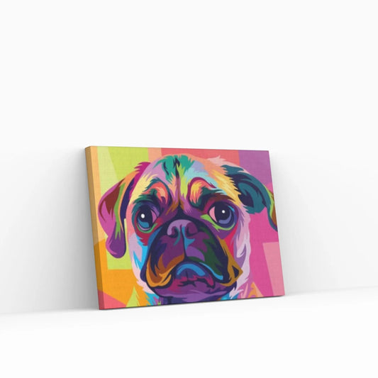 Pop Art Pug Dog Canvas Print Wall Art Fanny Retro Vintage Art Print Canvas Wall Decor Home Pop Art Print Canvas - Y Canvas