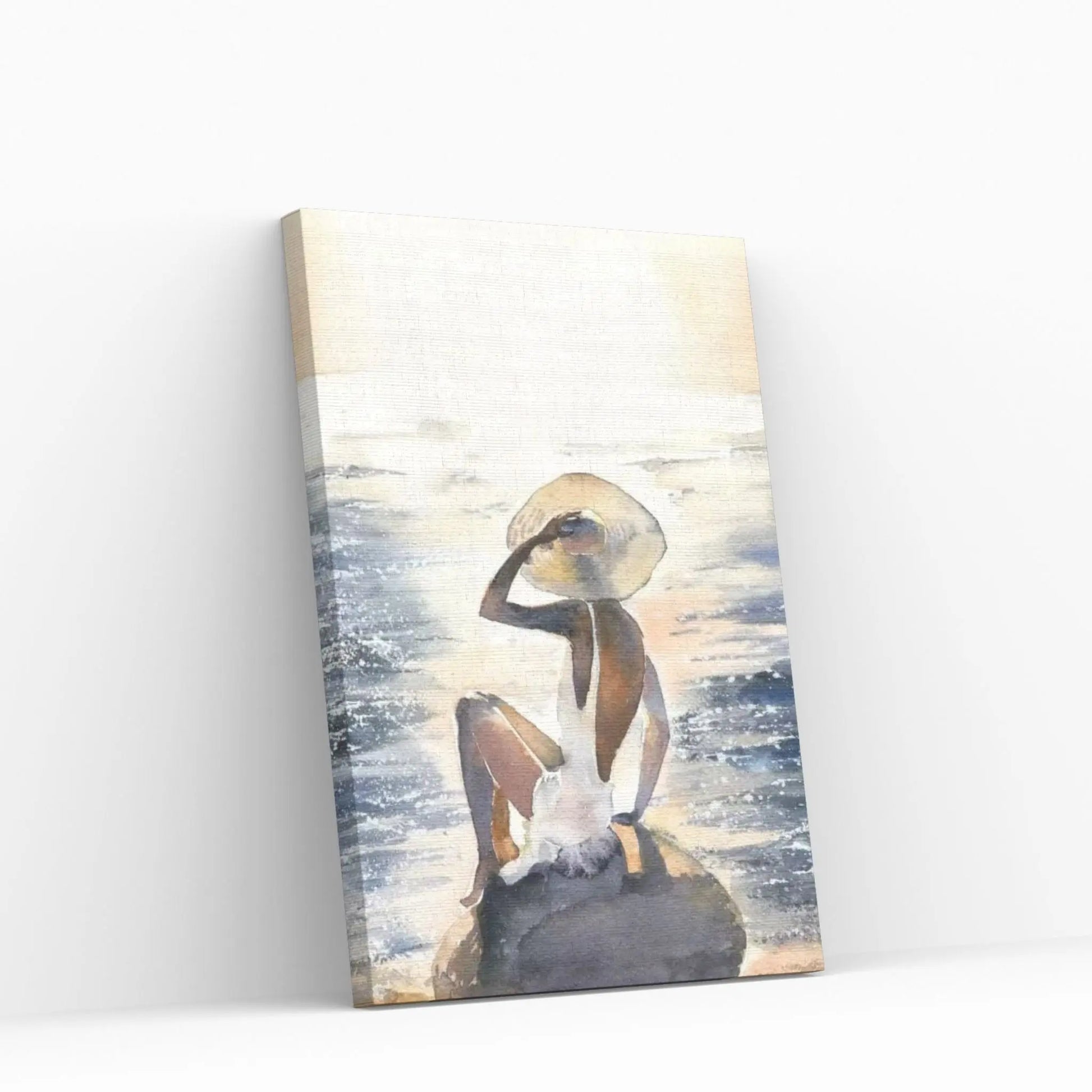 Woman On A Rock Canvas Wall Art - Y Canvas