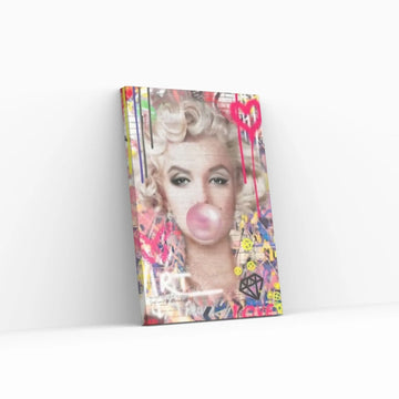 Marilyn Monroe Wall Art Canvas / Monroe Pink Bubble Gum Art Poster Canvas Wall Art - Y Canvas