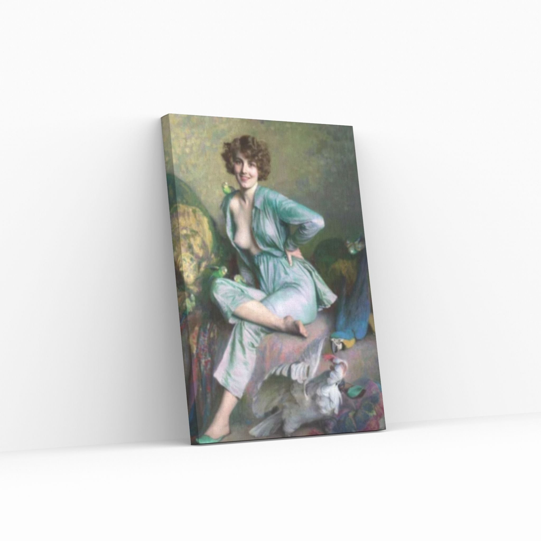 Émile Friant : The Familiar Birds Canvas Wall Art Print Poster - Y Canvas