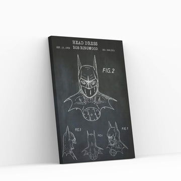 Batman Cowl, Black Canvas Wall Art - Y Canvas