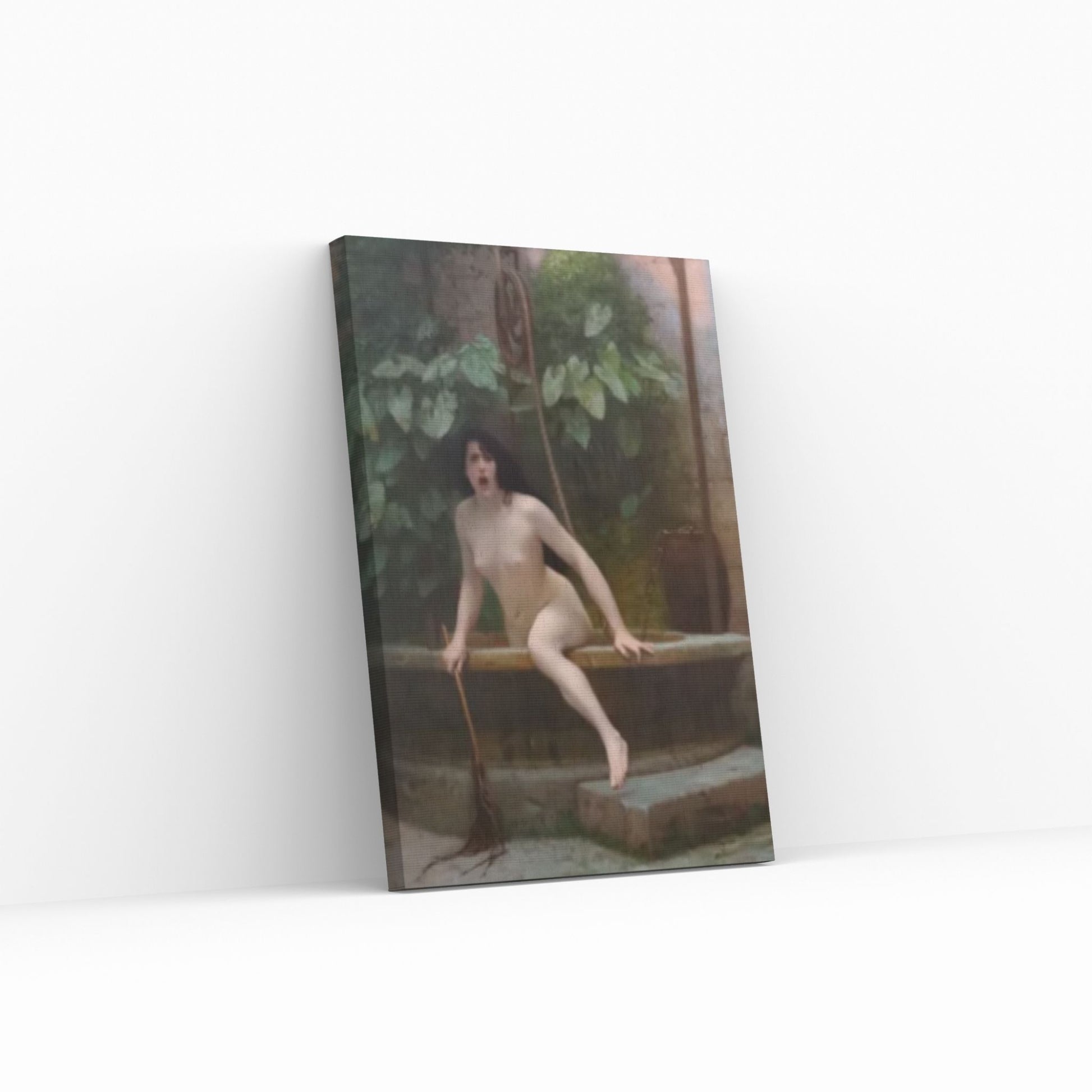 Jean-Léon Gérôme : Truth Coming Out of Her Well Canvas Wall Art Print Poster - Y Canvas