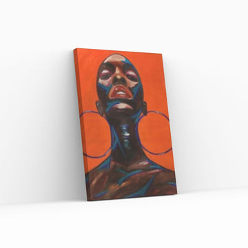 Black Woman Portrait, Afro Art, African Woman Makeup Wall Art - Y Canvas