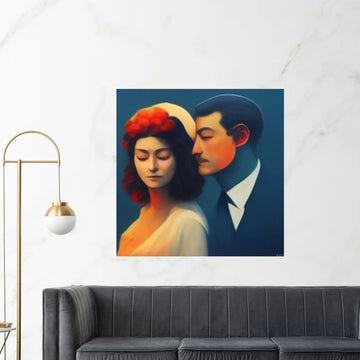 Rene Magritte Canvas Wall Art Poster, The Lovers Canvas, Rene Magritte the lovers Canvas - Y Canvas