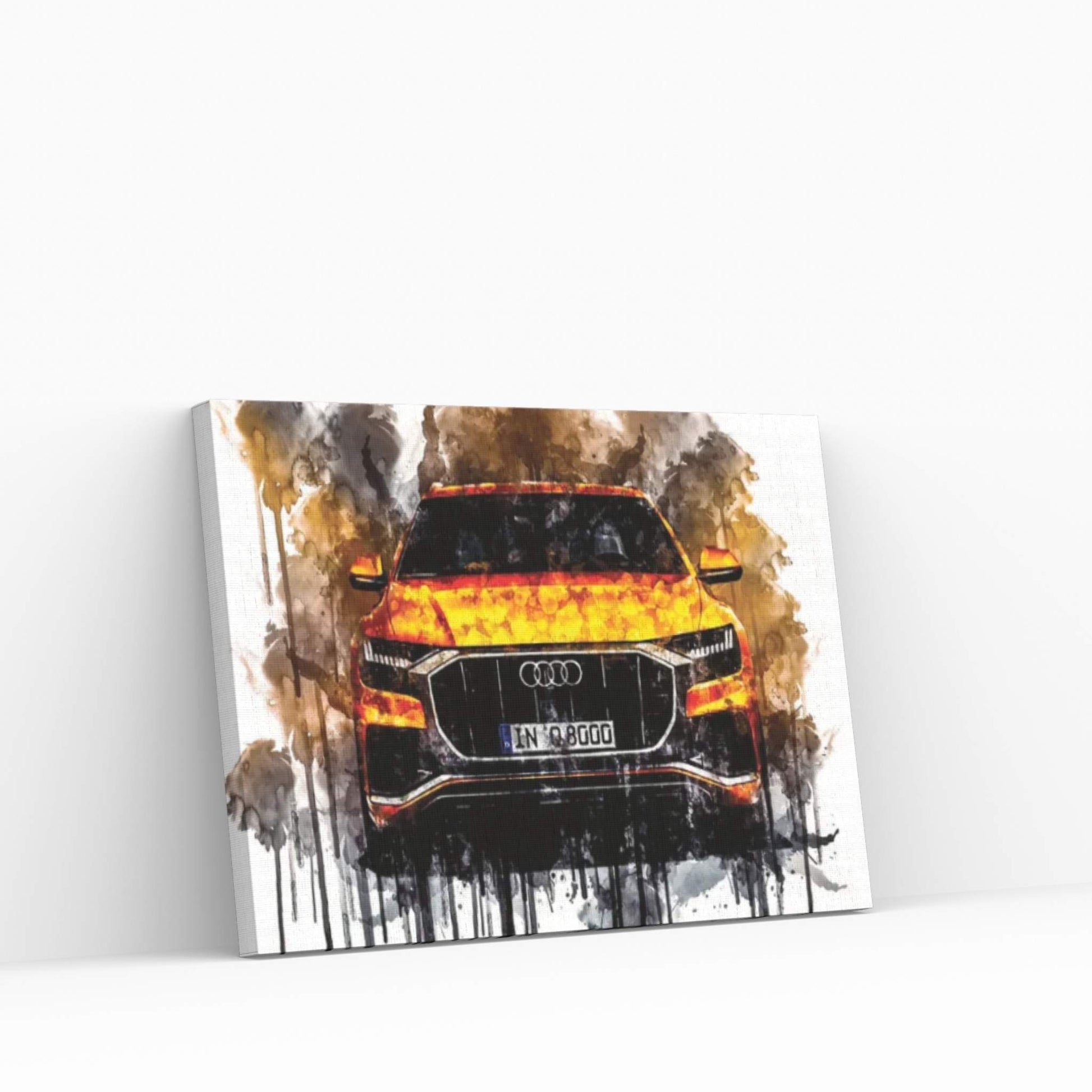 Car 2018 Audi Q8 50 TDI Quattro S Line Canvas Wall Art - Y Canvas