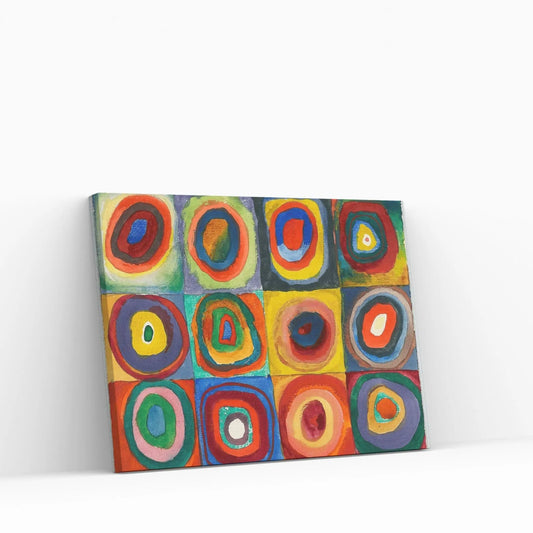 Squares with Concentric Circles Canvas Wall Art - Y Canvas