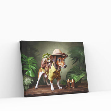 Adventurous Little Dog, Dog in the Forest Canvas Wall Art - Y Canvas