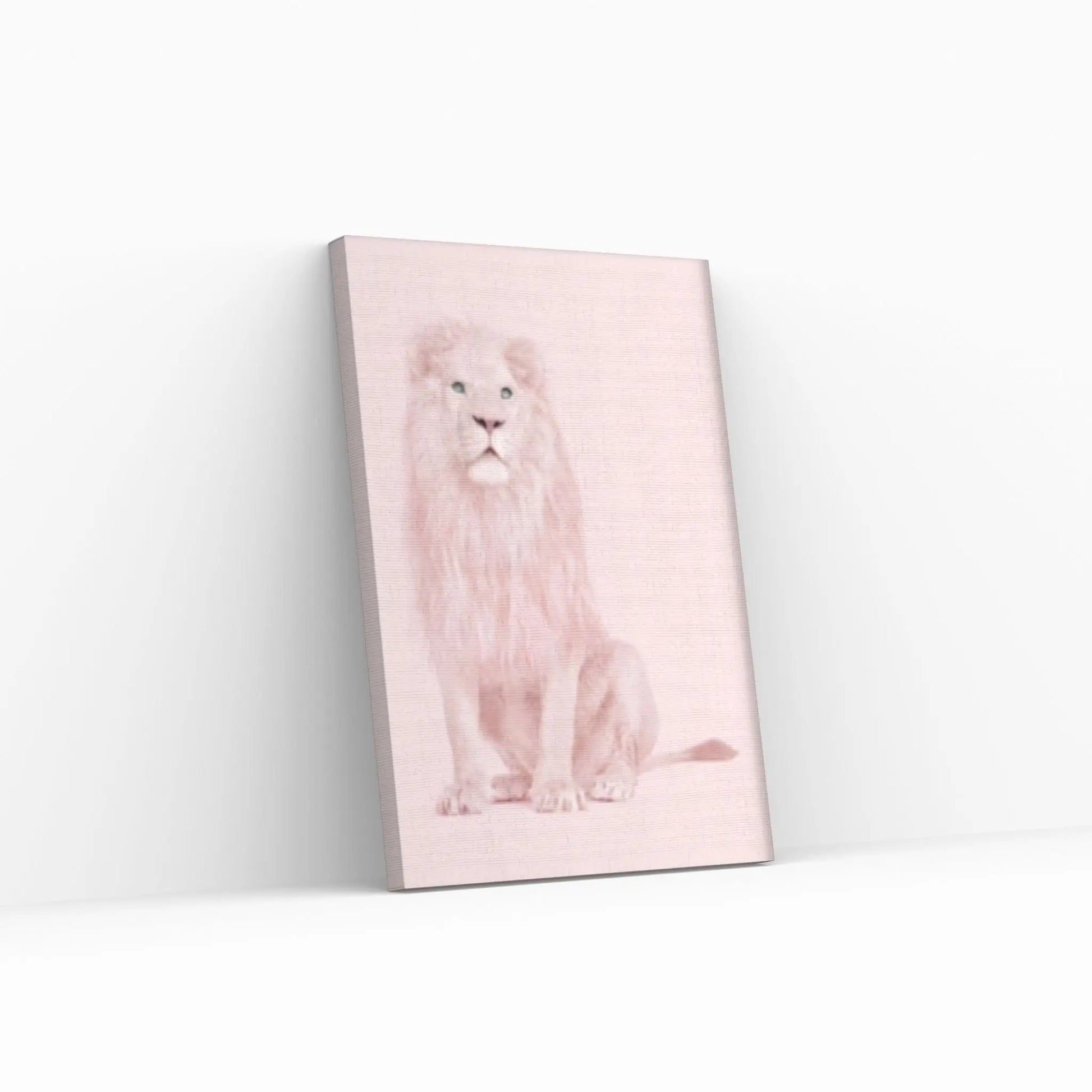 Pink Lion Canvas Wall Art Animal Wall Art, Animal wall art decor Large lion art - Y Canvas