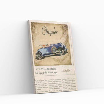 1928 Chrysler Magazine Advert Canvas Wall Art - Y Canvas