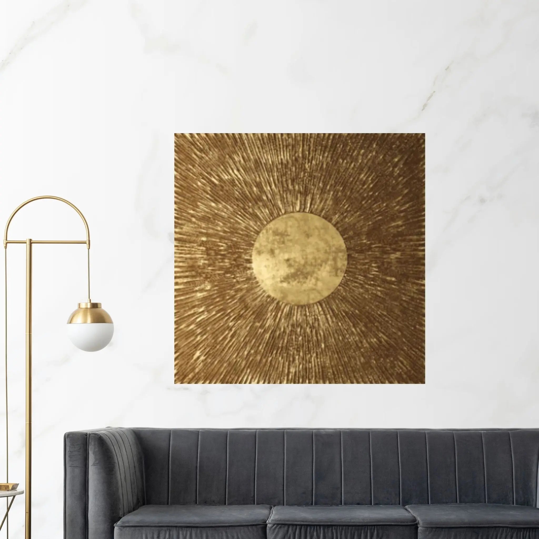 Gold and Brown Texture Canvas Wall Art Living Home Decor - Y Canvas