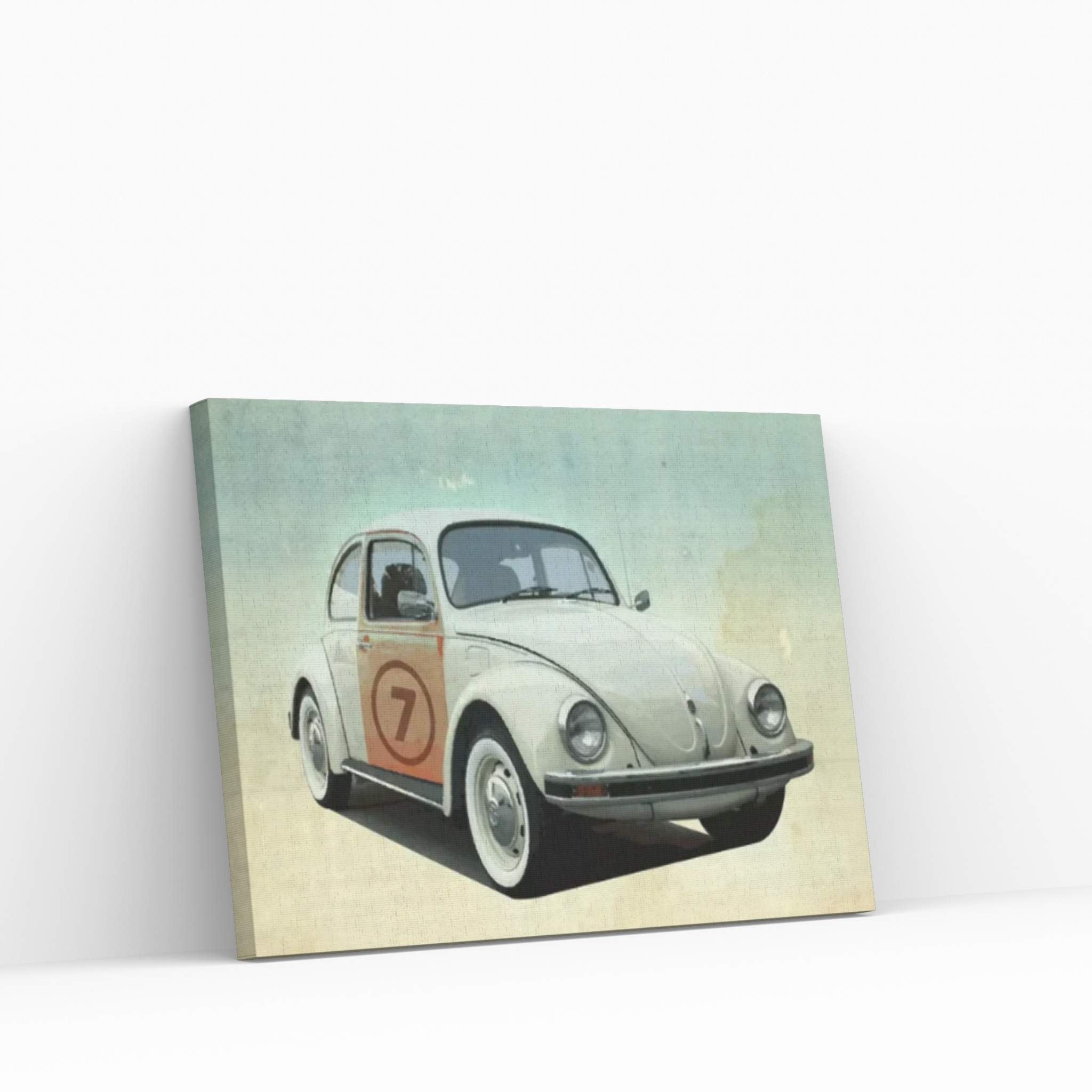 Number 7 VW Sedan Canvas Wall Art - Y Canvas