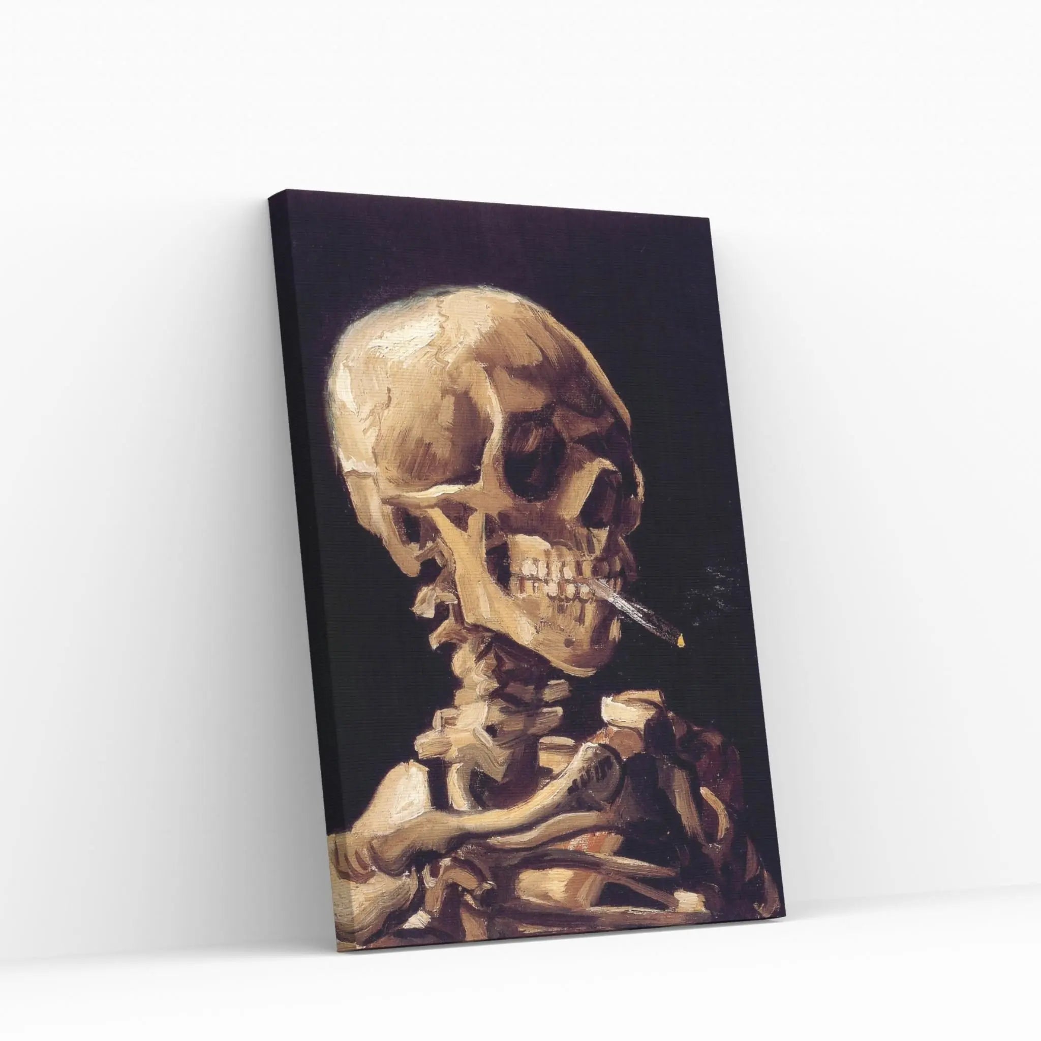 Head Of A Skeleton With Burning Cigarette, c. 1885-1886 Canvas Wall Art - Y Canvas