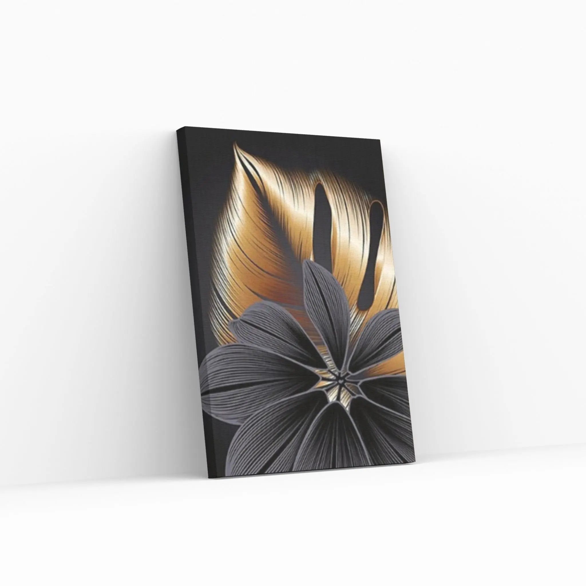 Art Painting Nordic Living Room Decoration Canvas Wall Art Picture Black Golden Plant Leaf Canvas Poster Print - Y Canvas