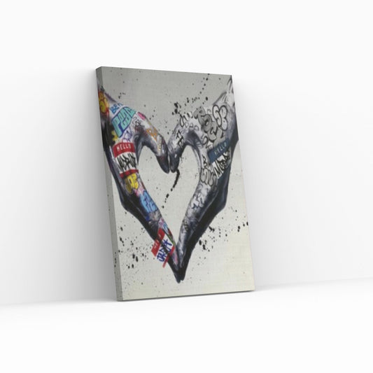 Couple Holding Hands Graffiti Painting, Love Wall Decoration, Graffiti Wall Art, Romantic Couple - Y Canvas