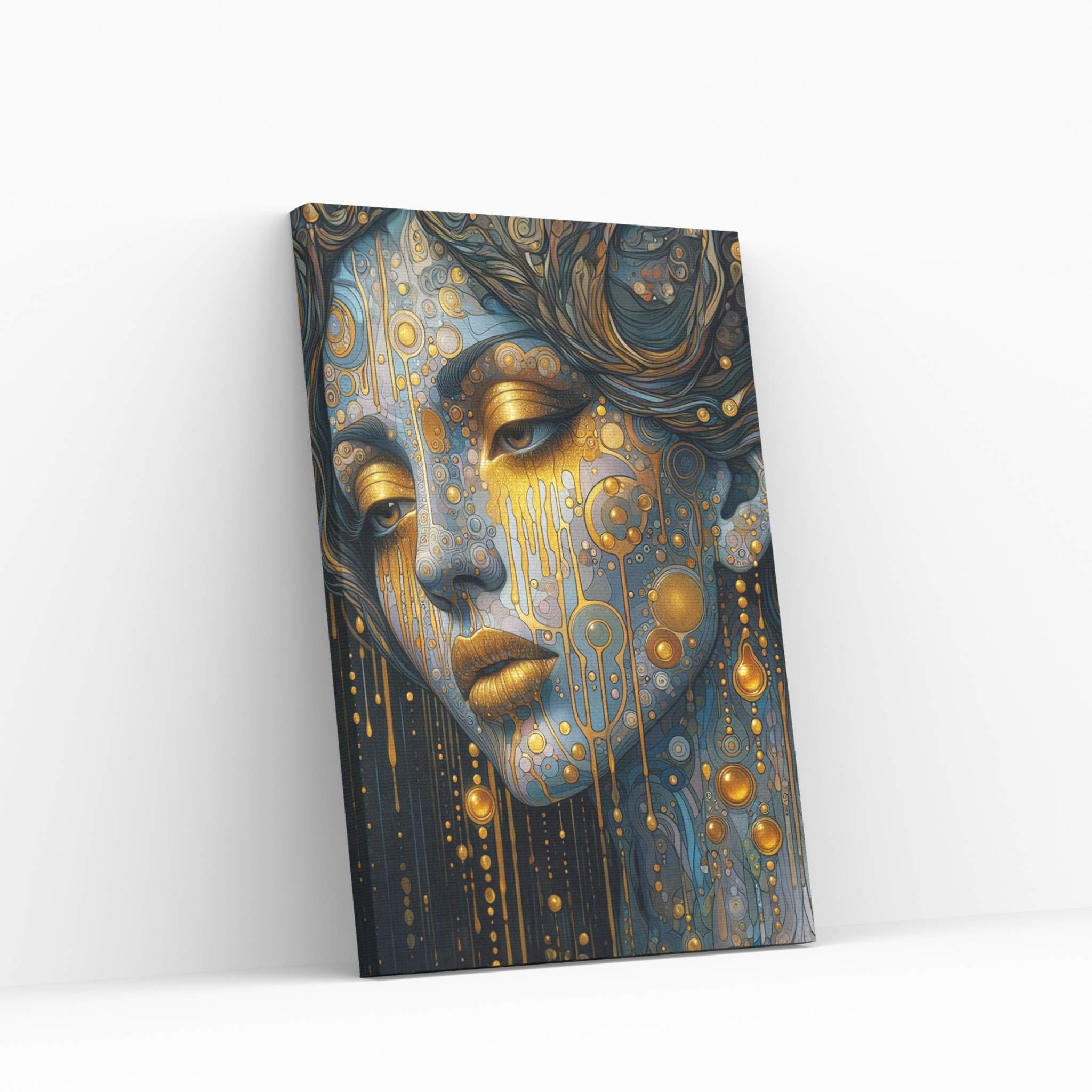 The Golden Tears Gustav Klimt Modern Abstract Reproduction Canvas Wall Art - Y Canvas