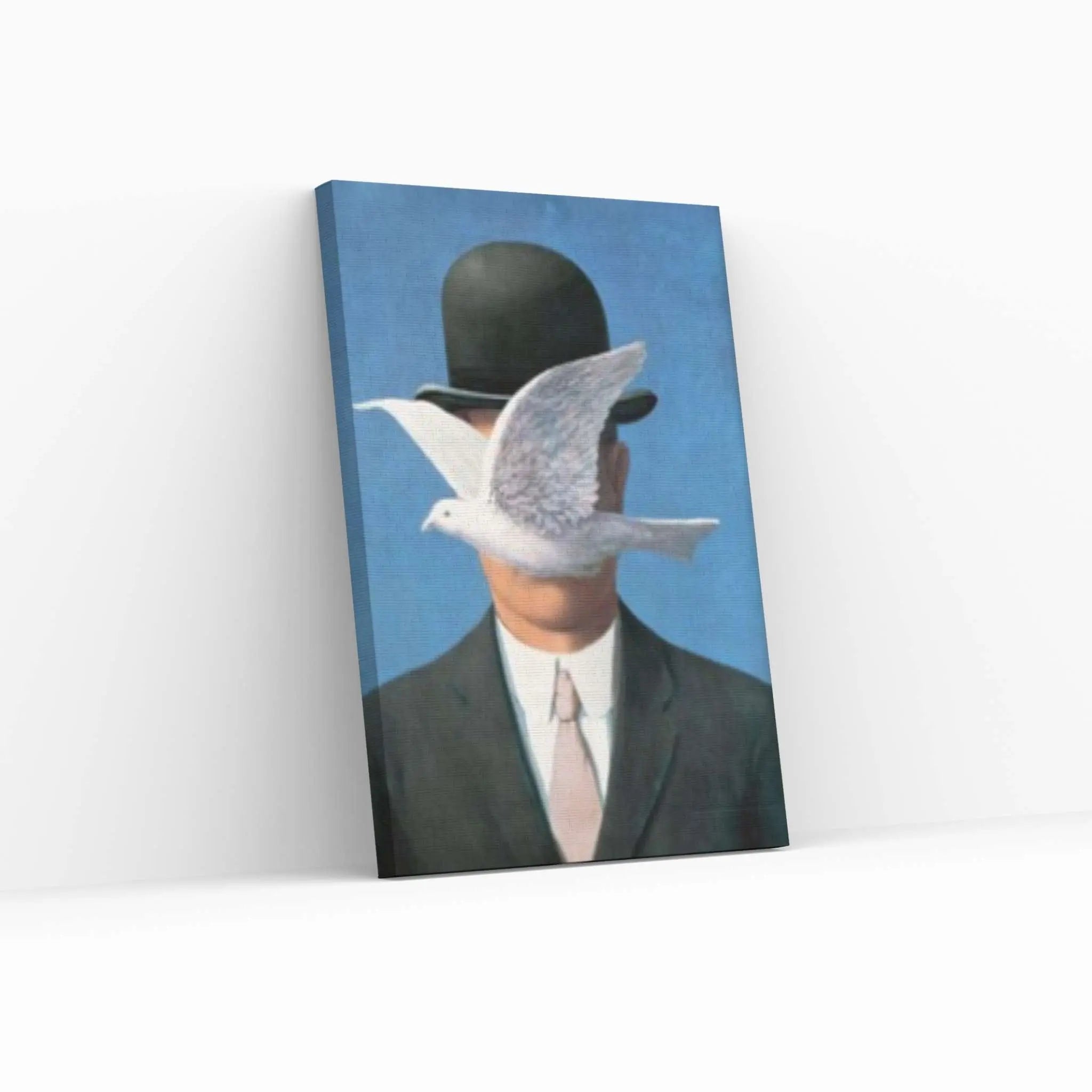 Rene Magritte The Man with the Bowler Hat Canvas Wall Art Poster, Rene Magritte Exhibition Print - Y Canvas