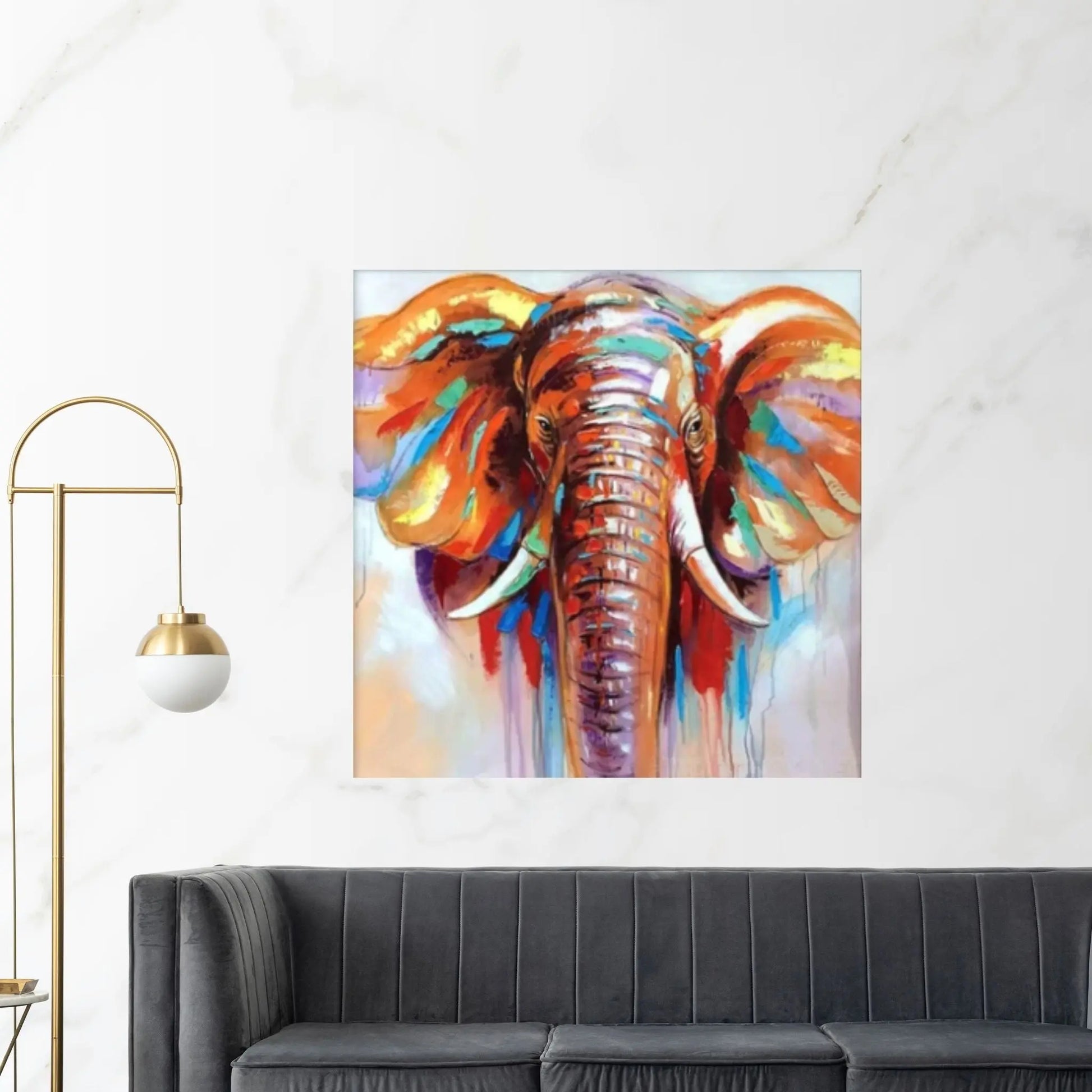 Banksy Canvas Wall Art,Banksy Street Art, Banksy Graffiti Poster, Banksy Elephant Canvas Art - Y Canvas