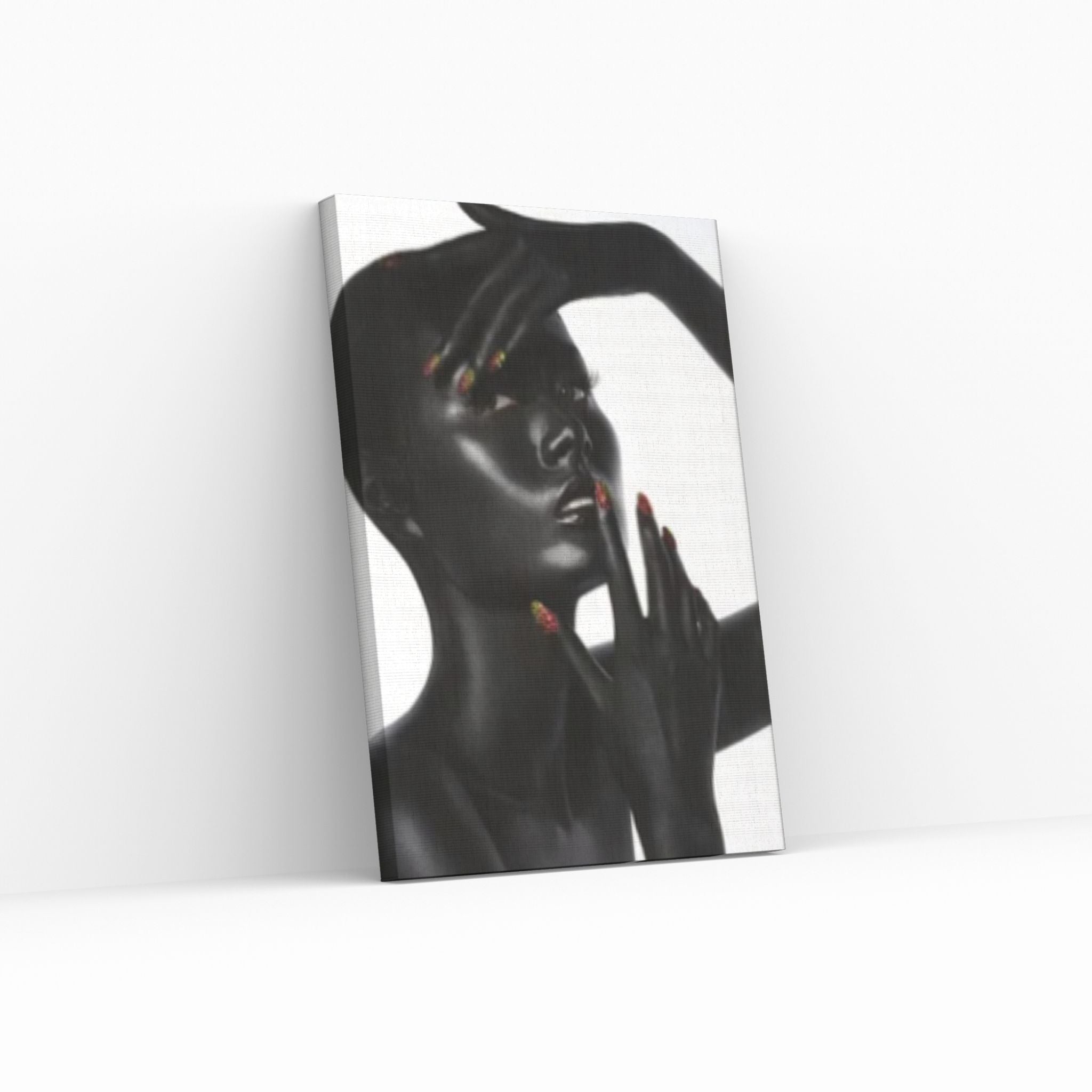 Black and Gold African Nude Woman, Scandinavian Wall Art Picture for Living Room - Y Canvas